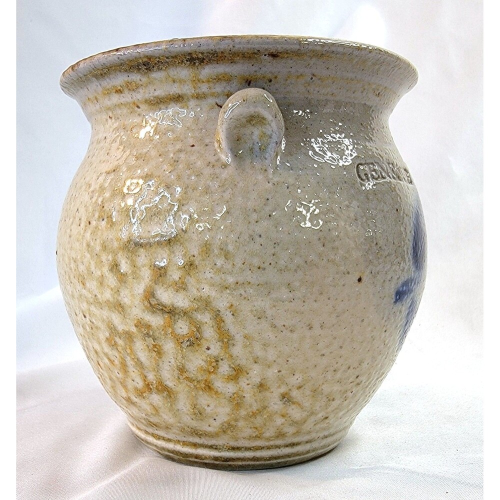Salt Glaze Pitcher Genesee Country Museum Mark Presher Master Potter Handpainted - Picture 7 of 12